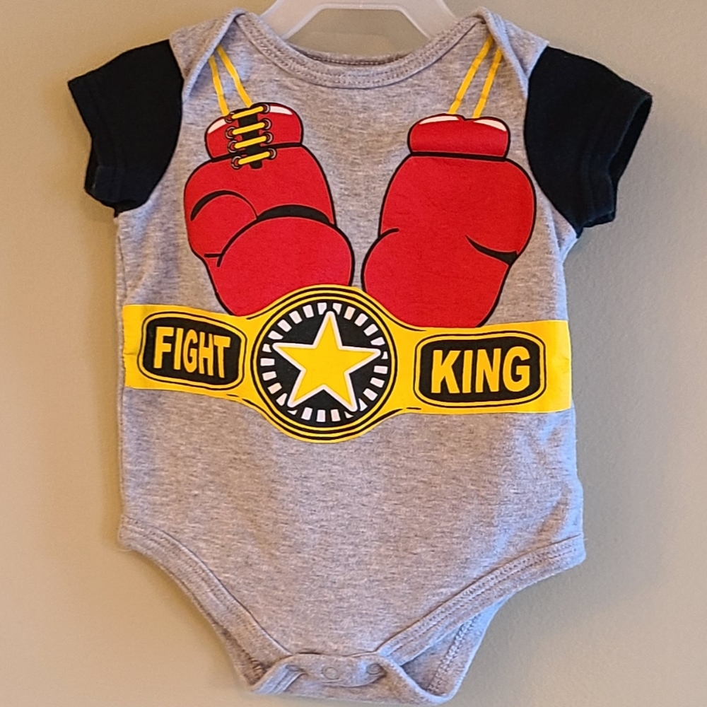 "Fight King" Boxing short sleeved onesie/bodysuit